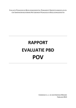 rapport evaluatie pbd pov - Provinciaal Onderwijs Vlaanderen