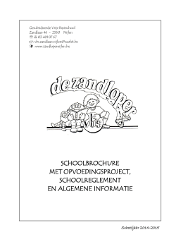 Schoolbrochure 2014-2015 - VBS De Zandloper, Nijlen