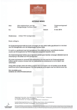 interne memo - RTL Nieuws