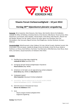Vlaams Forum Verkeersveiligheid – 10 juni 2014 Verslag