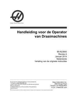 Handleiding voor de Operator van Draaimachines