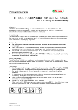 Productinformatie TRIBOL FOODPROOF 1840/32 AEROSOL