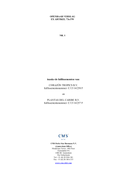 faillissement - 1e openbaar verslag - 5 juni 2014