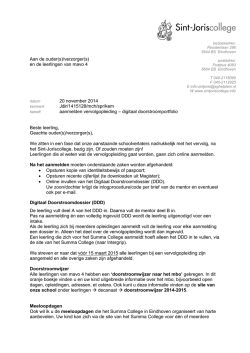 Informatie doorstroomportfolio