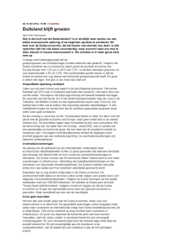 Duitsland blijft groeien