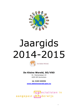 Jaargids ouders 2014-2015 - ZML De Kleine Wereld