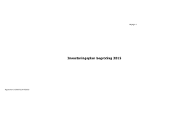 Investeringsplan begroting 2015