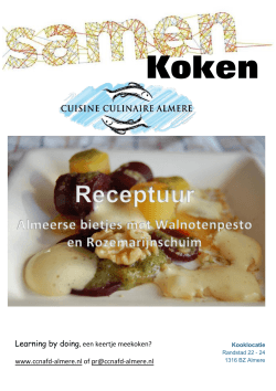 Almeerse bietjes met walnotenpesto en rozemarijnschuim