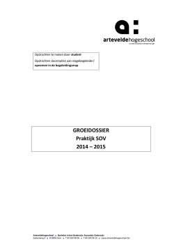GROEIDOSSIER Praktijk SOV 2014 &ndash; 2015