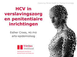HCV in verslavingszorg en penitentiaire inrichtingen