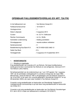 OPENBAAR FAILLISSEMENTSVERSLAG (EX ART. 73A FW)