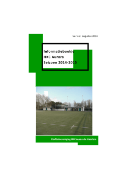 Informatieboekje HKC Aurora Seizoen 2014-2015