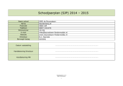 2014-2015 Schooljaarplan OBS de Bouwsteen