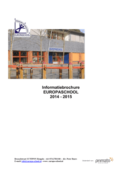 Informatiebrochure EUROPASCHOOL 2014