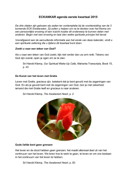 ECKANKAR agenda eerste kwartaal 2015