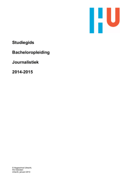 Journalistiek - studiegids 2014-2015
