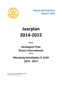 Jaarplan 2014-2015 D1610