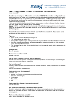 HANDLEIDING FORMAT VERSLAG TOETSGROEP (per