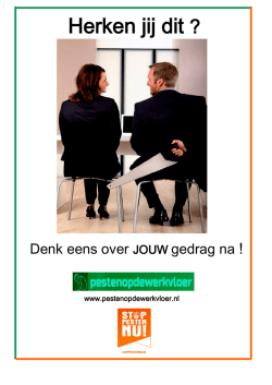 Herken jij dit ? - pesten op de werkvloer