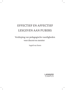 EFFECTIEF EN AFFECTIEF LESGEVEN AAN PUBERS