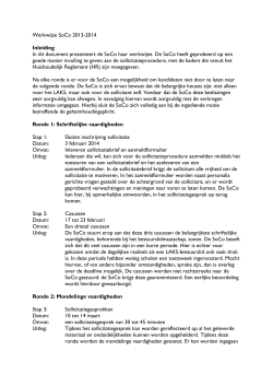 Werkwijze SoCo 2013-2014 Inleiding In dit document