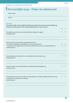 4 Persoonlijke zorg - puber en adolescent KE