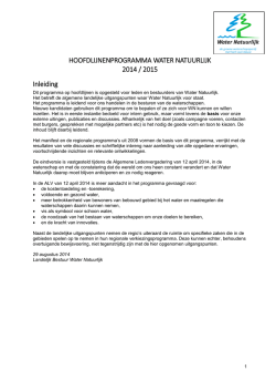 WN Programma op hoofdlijnen - Sportvisserij Zuidwest Nederland