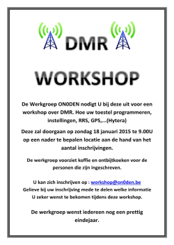DMR Workshop - Repeatergroup.be