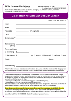 Download hier het machtigingsformulier - Dirk