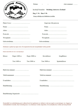 Inschrijfformulier 2014 - Stichting AutoCross Zeeland