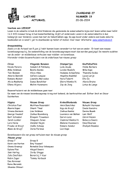 JAARGANG 27 LAETARE NUMMER 19 ACTUMAIL 20-06-2014