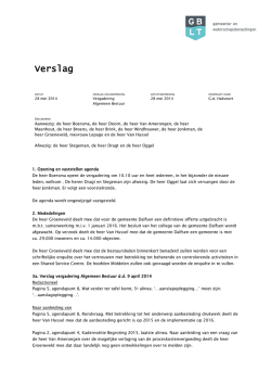 Verslag vergadering Algemeen Bestuur d.d. 28 mei 2014