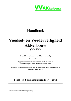Handboek VVAK, seizoen 2014/2015