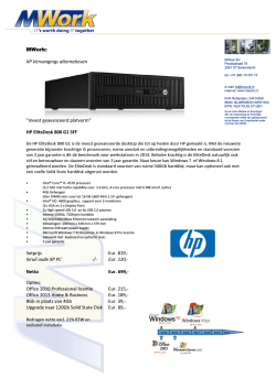 HP EliteDesk 800 G1 SFF Setprijs Eur. 819,- Inruil oude X