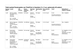 Tabel aanbod Peuterspelen van TintelTuin in Zaandam (2 x 3 uur