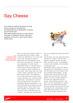 Say Cheese, DNO-nieuws, april 2014