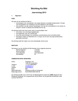 Jaarverslag 2013 Stichting Ka Bibi