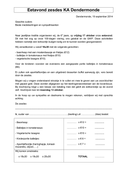 Eetavond zesdes KA Dendermonde
