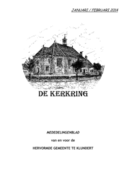 JANUARI / FEBRUARI 2014 - Hervormde Gemeente Klundert