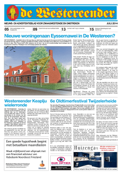 Nieuwe woningenaan Eyssemawei in De Westereen?