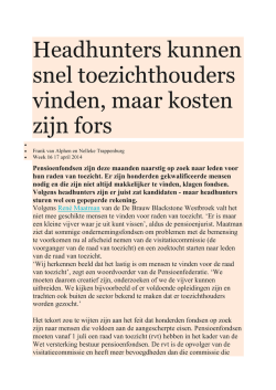 Headhunters vinden snel toezichthouders Ingrid