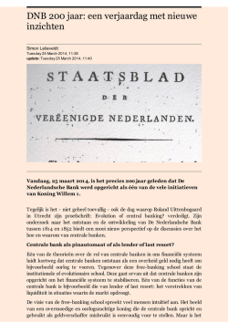 DNB 200 jaar: een verjaardag met nieuwe inzichten