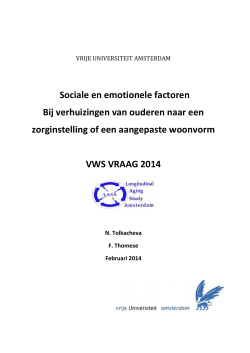 Sociale en emotionele factoren Bij verhuizingen van