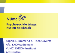 Psychosociale triage - Nederlandse Vereniging voor Audiologie