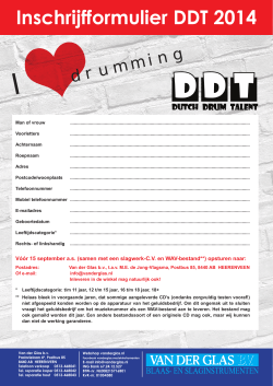 Inschrijfformulier DDT 2014