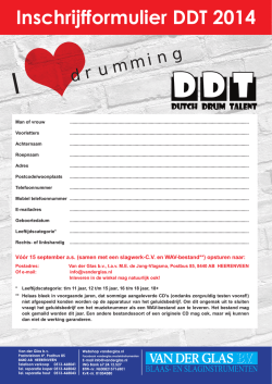 Inschrijfformulier DDT 2014