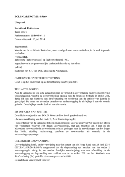 ECLI:NL:RBROT:2014:5669 Uitspraak Rechtbank Rotterdam Team