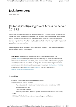 Configuring Direct Access on Server 2012 R2