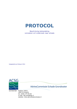 Protocol ACSG - Grondwater CDG