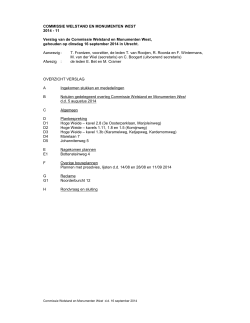 di 16 sep 2014 - Commissie Welstand en Monumenten